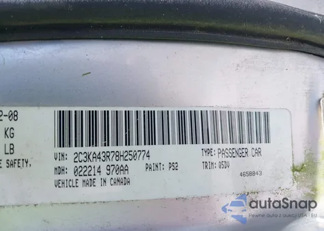 2008 Chrysler 300 Lx from USA, damaged, VIN 2C3KA43R78H250774